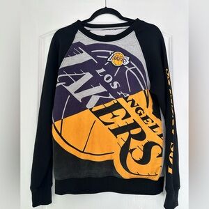 NBA Los Angeles Lakers Mashup Black, Gray, and Gold Crewneck Sweater